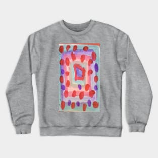 Red on grey dots Crewneck Sweatshirt